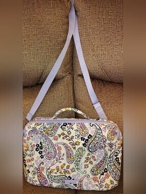 Vera Bradley Pastel Paisley Laptop Bag with Lilac Strap